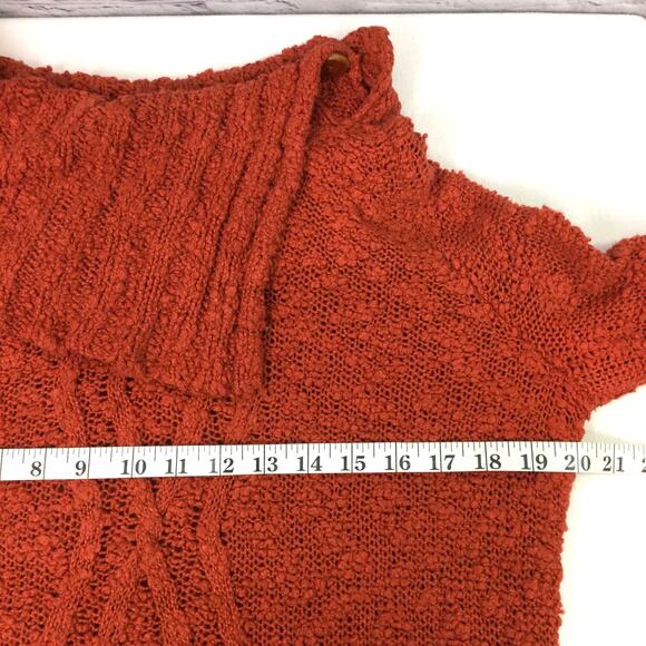 Moth Anthropologie Women's Cowl Neck Oversized Knit Tunic Sweater Dress Orange S - Picture 10 of 11